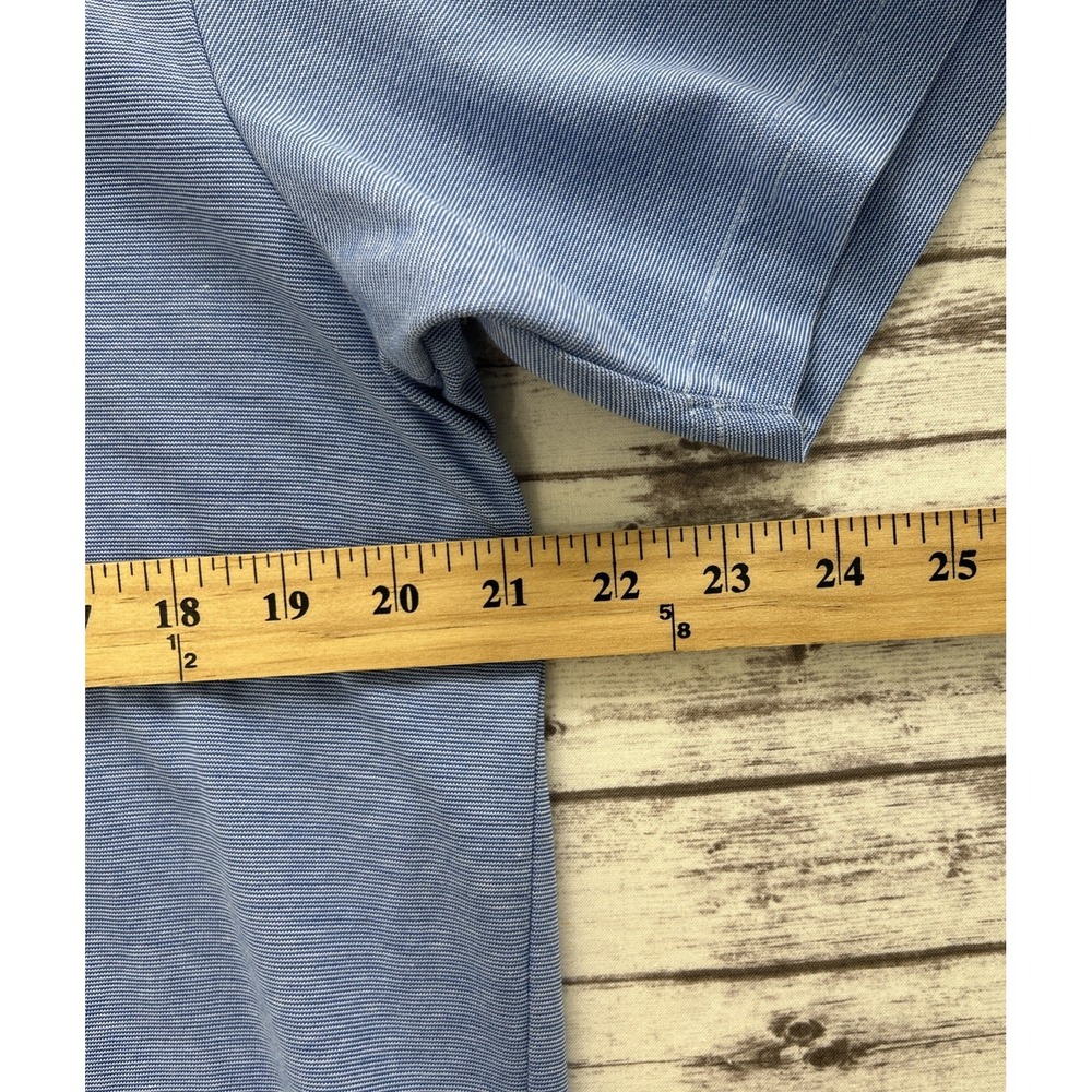 Travis Mathew Golf Polo Shirt Mens Large Blue Pima Cotton Blend Micro Stripes - Picture 6 of 9